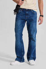 Men's Blue Casual Bootcut Fit Jeans