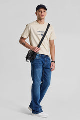Men's Blue Casual Bootcut Fit Jeans