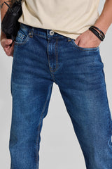 Men's Blue Casual Bootcut Fit Jeans