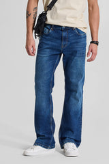 Men's Blue Casual Bootcut Fit Jeans