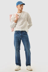 Men's Blue Casual Regular Fit Jeans