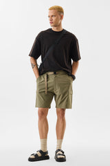 Men's Regular Fit Stretch Olive Cargo Shorts