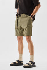 Men's Regular Fit Stretch Olive Cargo Shorts