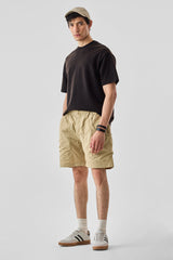 Men's Beige Casual Oversized Fit Shorts