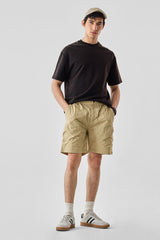 Men's Beige Casual Oversized Fit Shorts
