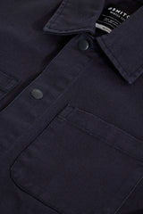 Men's Navy Casual Solid Relaxed Fit Multi Pocket Full Sleeves T-Shirt