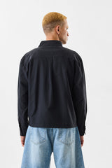 Men's Black Casual Solid Regular Fit Full Sleeves Jacket