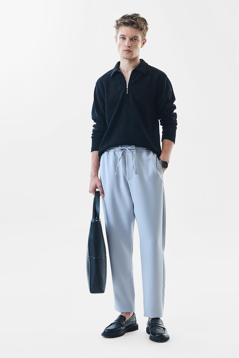 Men's Blue Casual Regular Fit Trouser