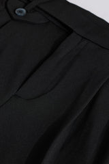 Men's Black Casual Regular Fit Solid Trousers