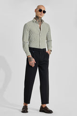 Men's Black Casual Regular Fit Solid Trousers