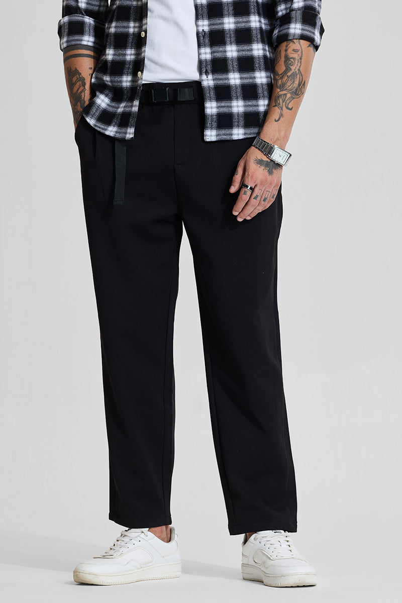 Men's Black Relaxed Fit Trouser