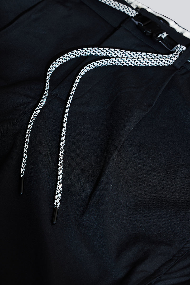 Men's Black Casual Regular Fit Solid Trousers