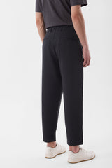 Men's Black Casual Regular Fit Solid Trousers