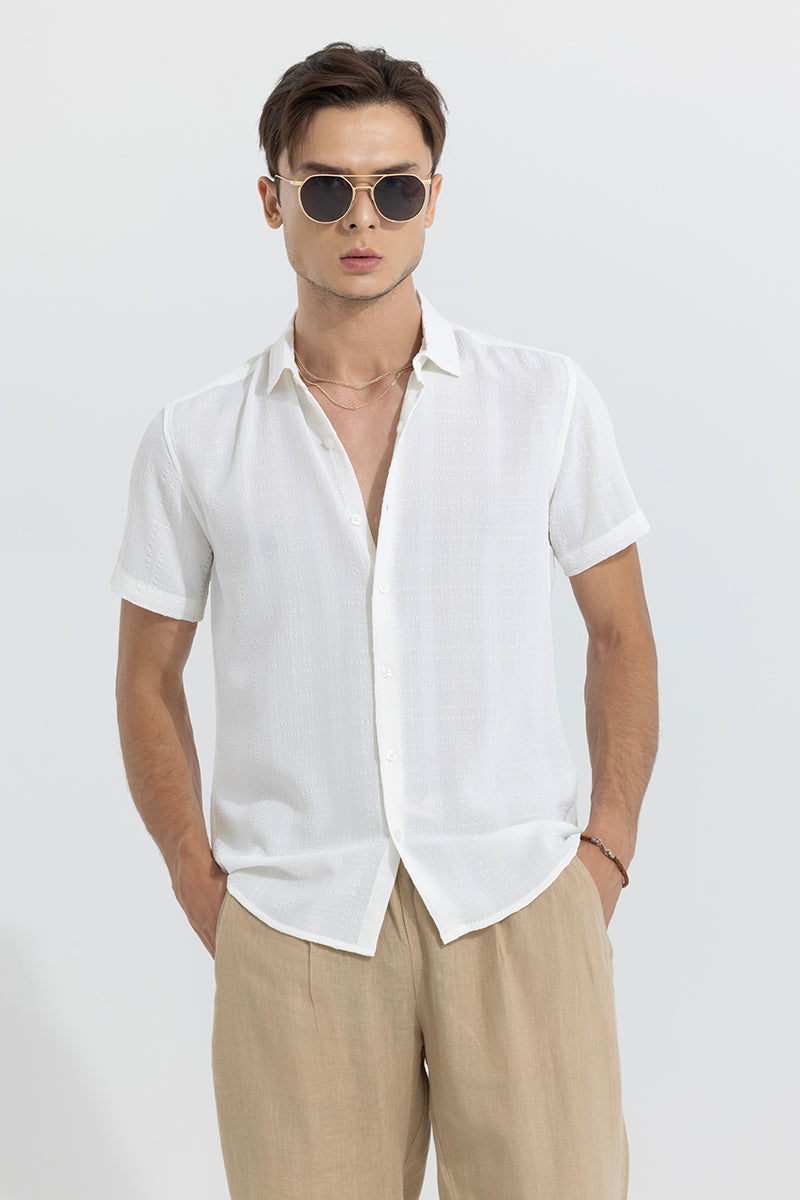 Men's White Casual Slim Fit Shirt