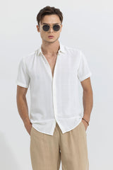 Men's White Casual Slim Fit Shirt