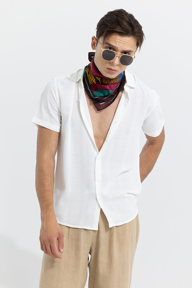Men's White Casual Slim Fit Shirt