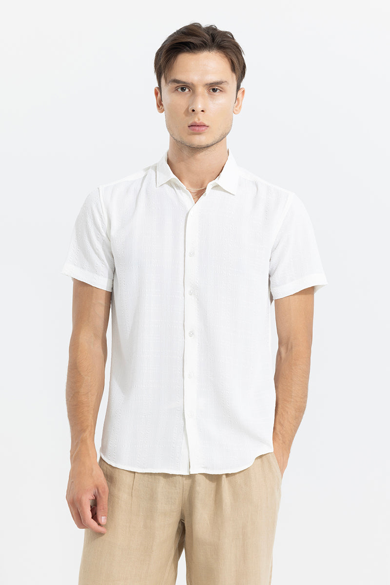Men's White Casual Slim Fit Shirt