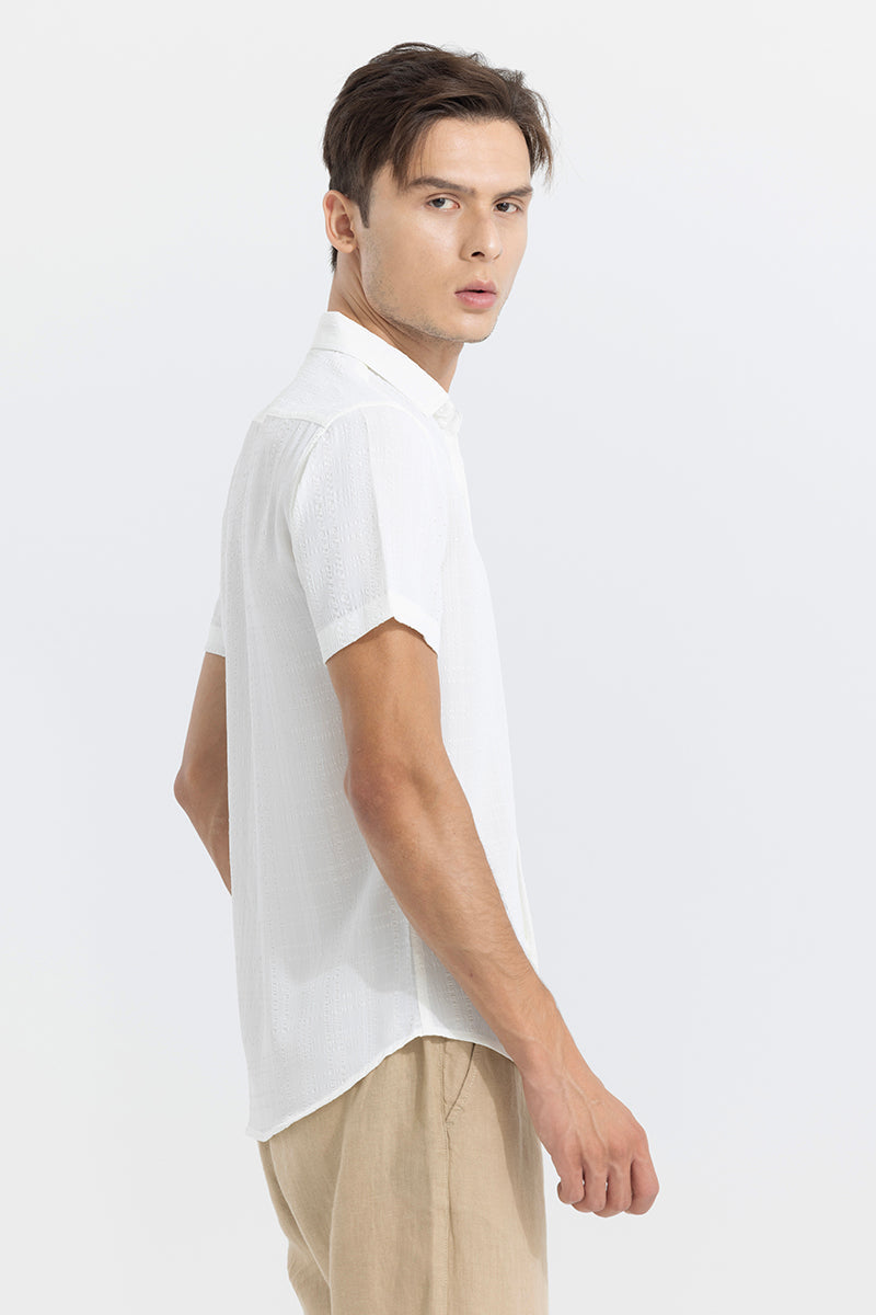 Men's White Casual Slim Fit Shirt