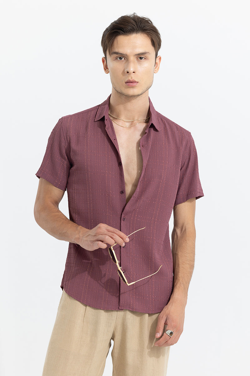 Men's Brown Casual Slim Fit Shirt