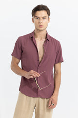 Men's Brown Casual Slim Fit Shirt