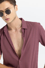 Men's Brown Casual Slim Fit Shirt