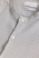 Men's Grey Casual Slim Fit Printed Full Sleeves Shirt
