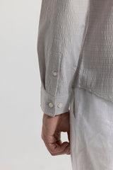Men's Grey Casual Slim Fit Printed Full Sleeves Shirt