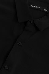 Men's Black Casual Slim Fit Printed Full Sleeves Shirt