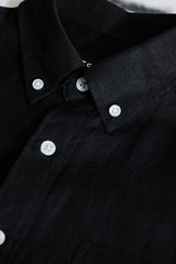 Men's Black Casual Slim Fit Solid Full Sleeves Shirt