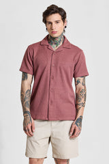 Men's Pink Casual Oversized Fit Printed Half Sleeves Shirt