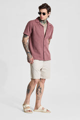 Men's Pink Casual Oversized Fit Printed Half Sleeves Shirt