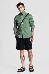 Men's Green Casual Slim Fit Shirt