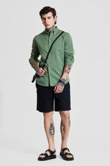 Men's Green Casual Slim Fit Shirt