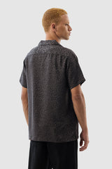 Men's Grey Casual Oversized Fit Printed Half Sleeves Shirt