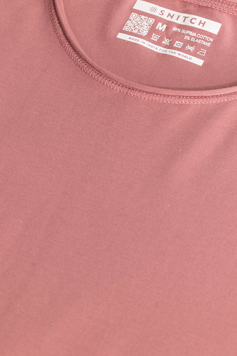Men's Pink Casual Slim Fit Tshirt