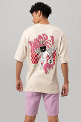 Men's Beige Casual Oversized Fit Tshirt