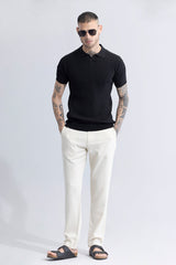 Men's Black Casual Slim Fit Polo Tshirt