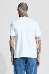 Men's White Casual Solid Slim Fit 4-Way Stretch Half Sleeves T-shirt