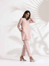 Women's Pink Slub Full Sleeve Top