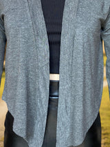 Women's Grey Shrug Stylish Open Front Long Sleeve Shrug