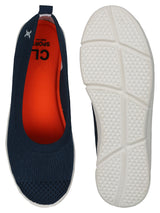 Women's Navy Fly Knit Comfort Slip-On Ballet Flats