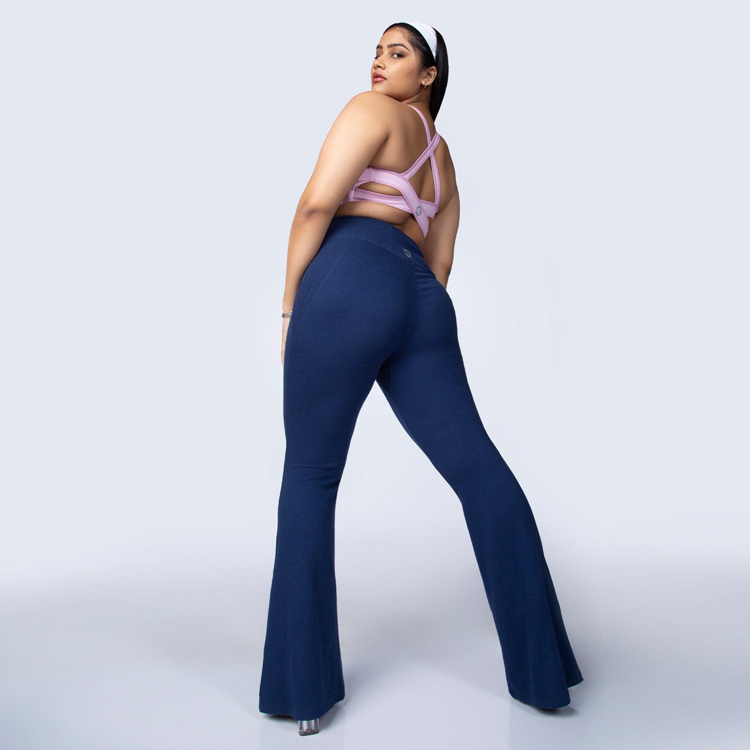 Women's Navy Blue Sports Bootcut Pant