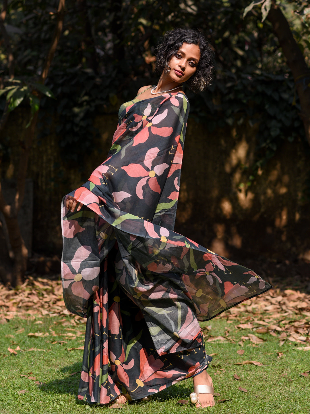Women's Multicolor Pure Cotton Saree