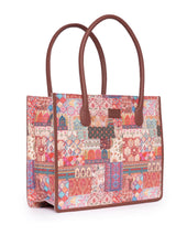 Women's Multicolor Vegan Leather Finish Tote Bag - 17.5L