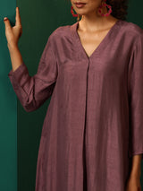 Women's Mauve Casual Solid Kurta Set