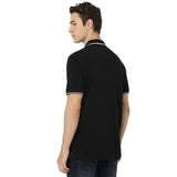 Men's Black Casual Slim Fit Solid Tshirt