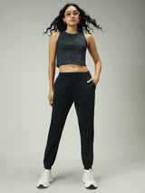 Women's Grey Casual Regular Fit Solid Trackpant