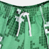 Boys Green Casual Regular Fit Checked Shorts