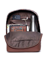 Women's Blue Vegan Leather Finish Casual Backpack - 12.5L