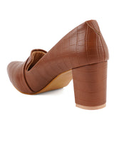 Women's Brown Casual Slip-On Heels